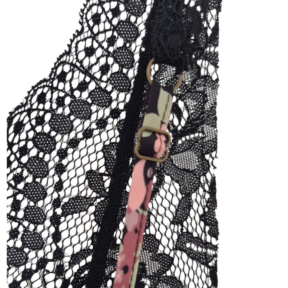 New Intimately Free People Chemise Women's Sz Medium Black Lace Floral Print $98 - Picture 11 of 16
